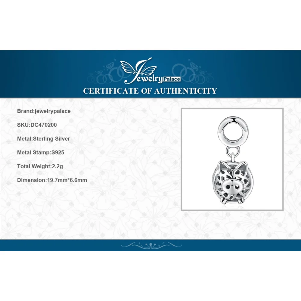JewelryPalace 925 пробы Серебряный Pet Love Angry Pig Шарм бусины для мамы и дочки Новый Лидер