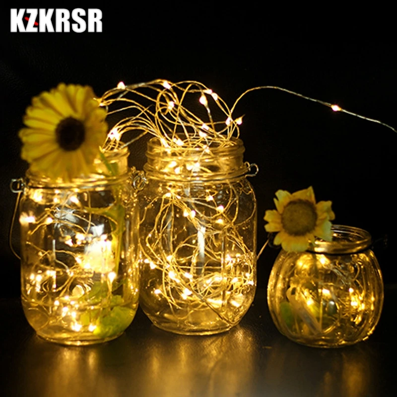 KZKRSR 2 м 3 4 5 10 светодиодный Звездный струнный свет фея микро аккумулятор