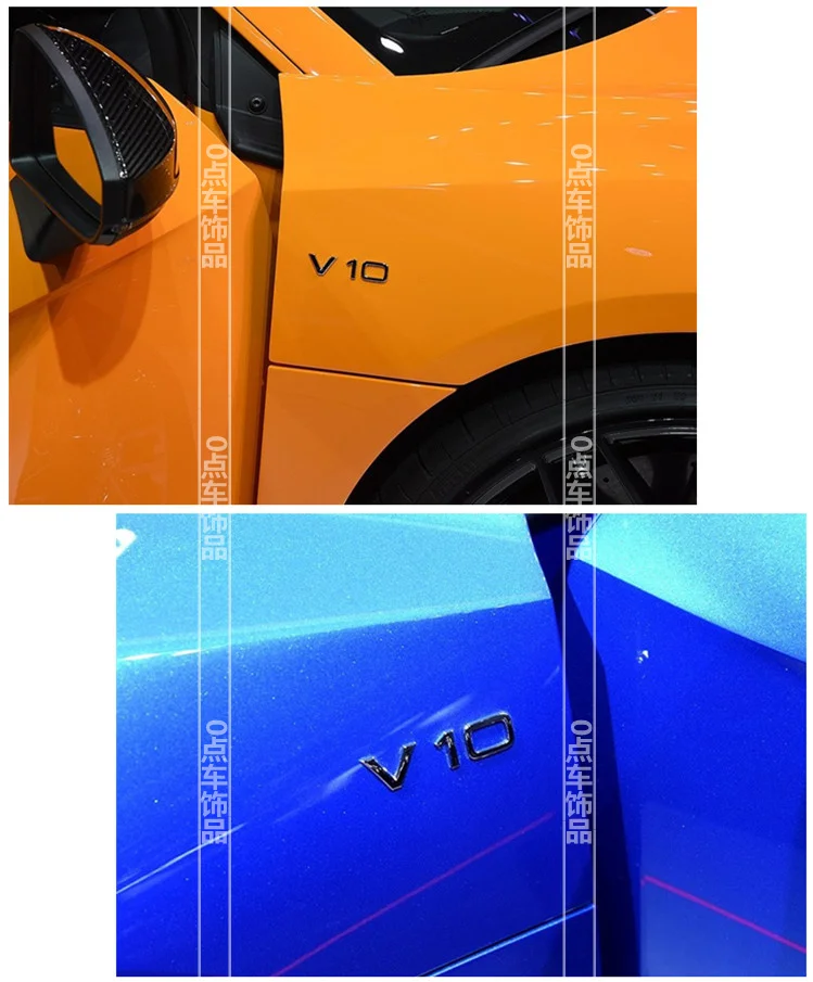 2 шт. автомобиль Хромовая табличка эмблема OEM качество 'v10' для Audi R8 A6 S6 A8 S8 Avant