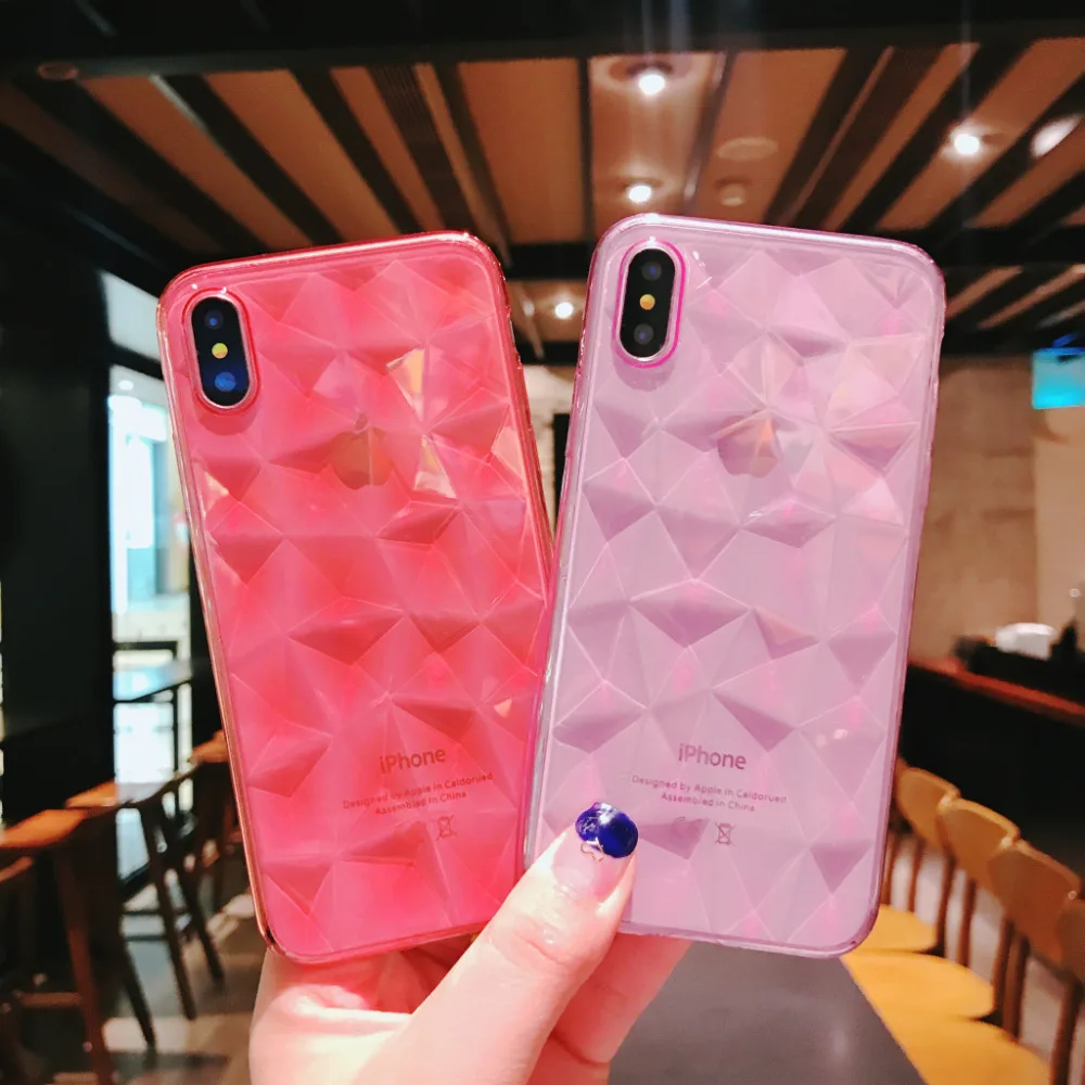 Чехол с алмазной текстурой для iPhone 6 6s 7 8 Plus X мягкий чехол телефона Роскошный