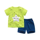 Комплект одежды для мальчиков и девочек, из двух предметов, хлопковый, летний, с коротким рукавом, 2021