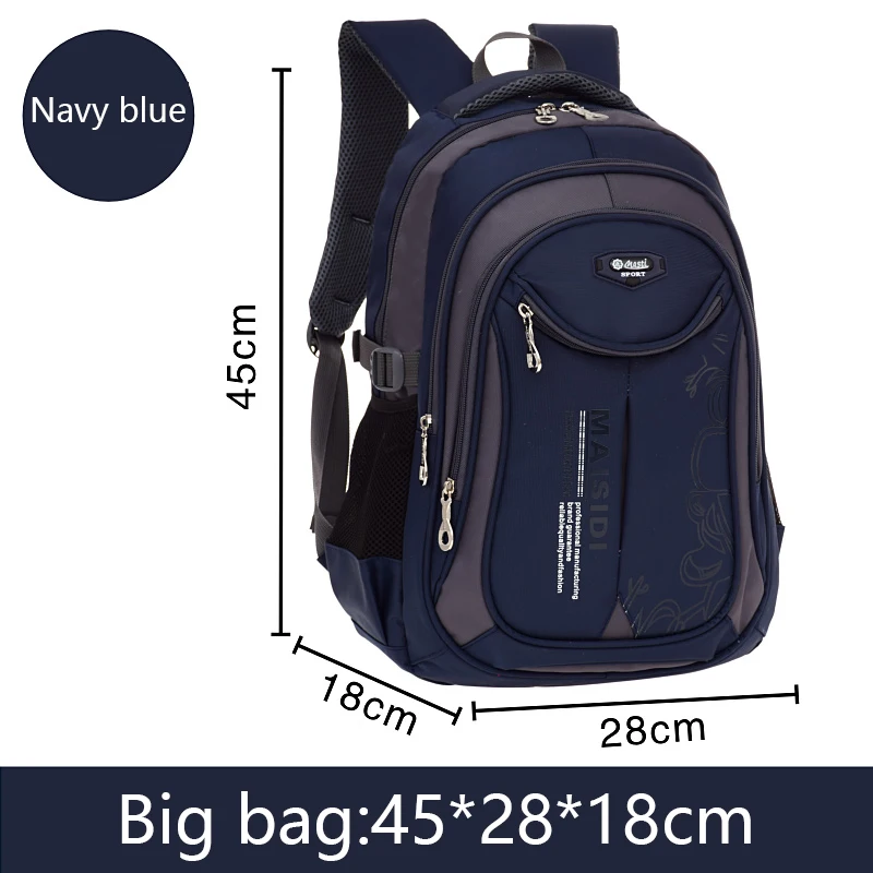 Dark blue big Школьный ранец для начальной школы 1, 3, 4, 6 лет, для мальчиков и девочек, Детский рюкзак на плечи, ультра-светильник, подарок для мальчика 6-12 лет - Цвет: Dark blue big