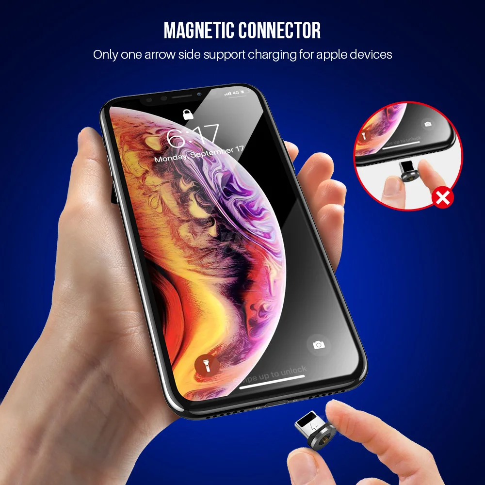 Магнитное зарядное устройство YBD для iPhone Huawei док станция Samsung Xiaomi Android Type C Micro Stand