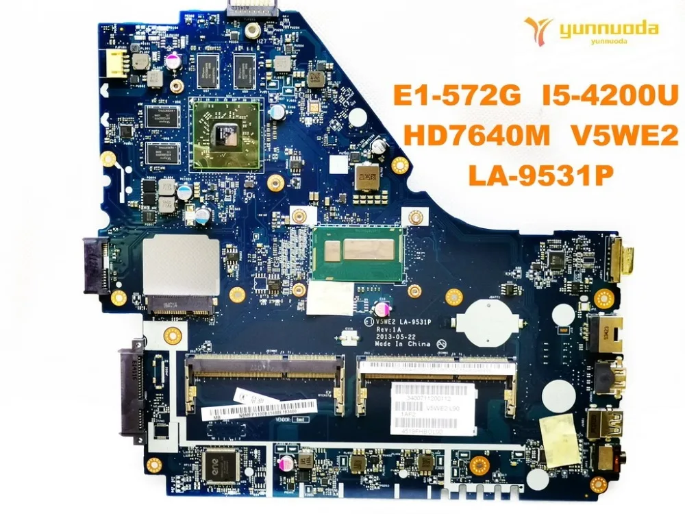 Оригинальный Для ACER E1 572G Материнская плата ноутбука I5 4200U HD7640M V5WE2 LA 9531P испытанное