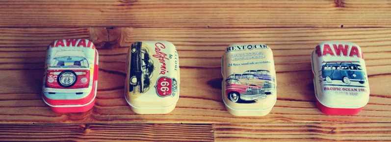 32 шт./кор. Винтаж Автомобильный дизайн коробка олова металла монета Saver небольшие