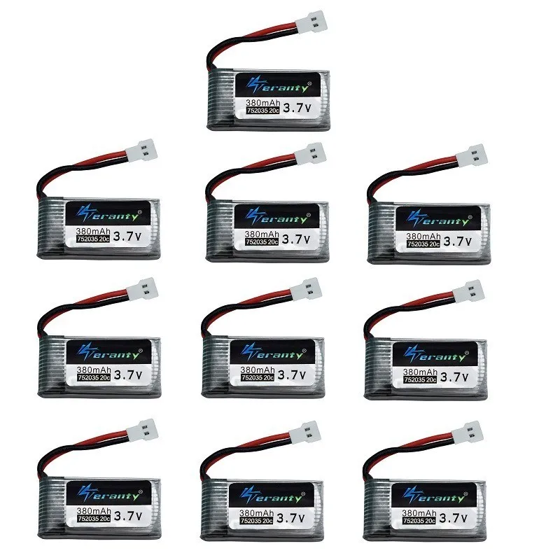 Литий-полимерный Батарея для Hubsan X4 H107 H107L H107D JD385 JD388 Запчасти для радиоуправляемого вертолета 3,7 V 380 мАч Drone Батарея 752035 - Цвет: Тёмно-синий