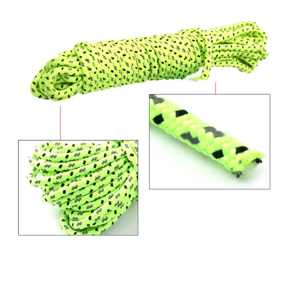

20M Green Reflective Guyline Canopy Tent Rope Guy Line Camp Cord Fluorescent Line For Camping Hiking Outdoor tent accessories