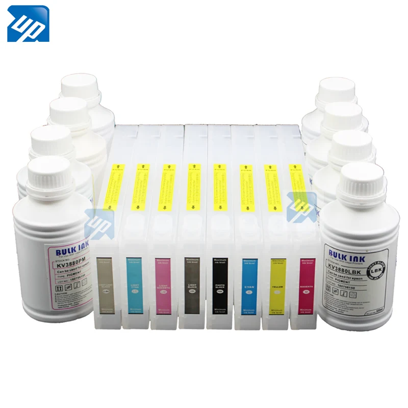 8 шт. совместимый многоразовый картридж для заправки чернил Epson Stylus Pro 7800 9800 + 8x500 мл