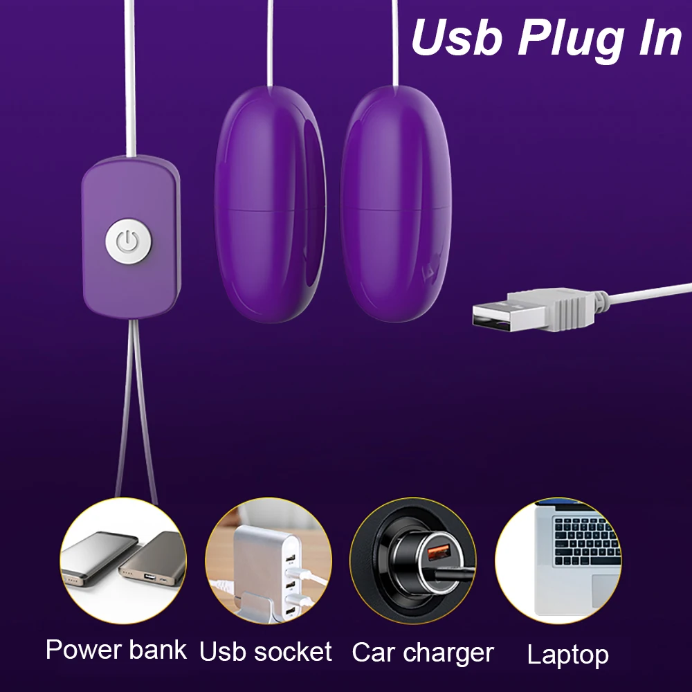 Двойные вагинальные шарики USB вибрирующие яйца Женский Массажер для стимуляции