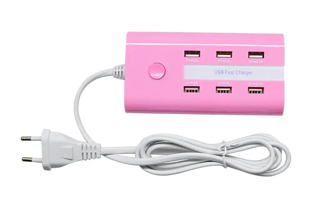 USB-розетка с 6USB-разъемами для зарядки многофункциональная легко носить собой