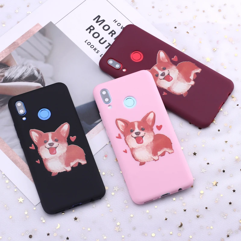 Силиконовый чехол для Huawei Honor Mate 10 20 Nova P20 P30 P40 P Smart Corgi Husky Pug щенки | Мобильные