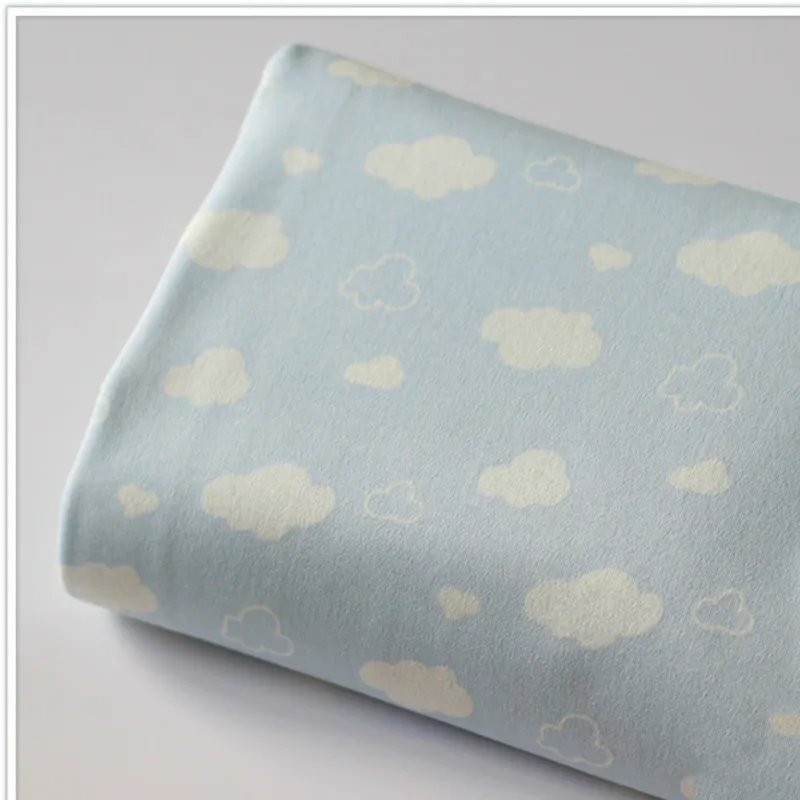 

Cotton Knitted Fabrics 100% Cotton Jersey Printed Clouds fabric for DIY children apparel fabric 50*170-190cm
