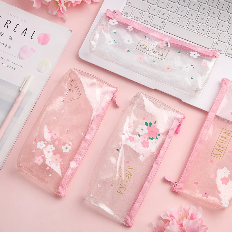 

1Pcs Kawaii Pencil Case Beautiful pink girl heart Gift Estuches School Pencil Box Pencil Bag School Supplies Stationery