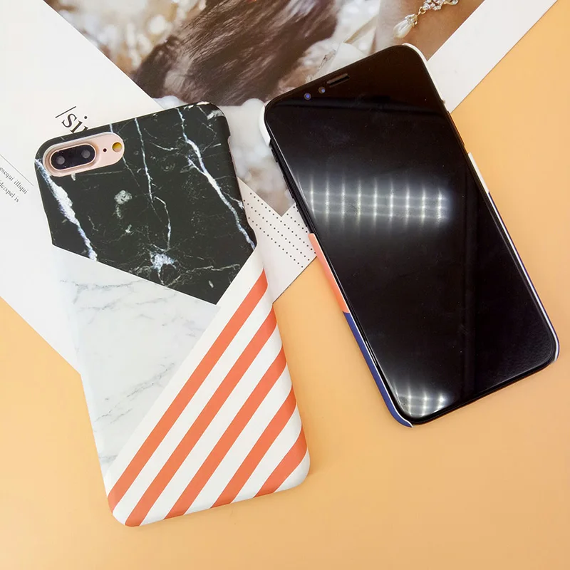 Geometry Stripe Line Case for iPhone X 10 Ultra Thin Matte Hard PC Cover Coque 7 8 6 6S Plus Marble Hoesjes |