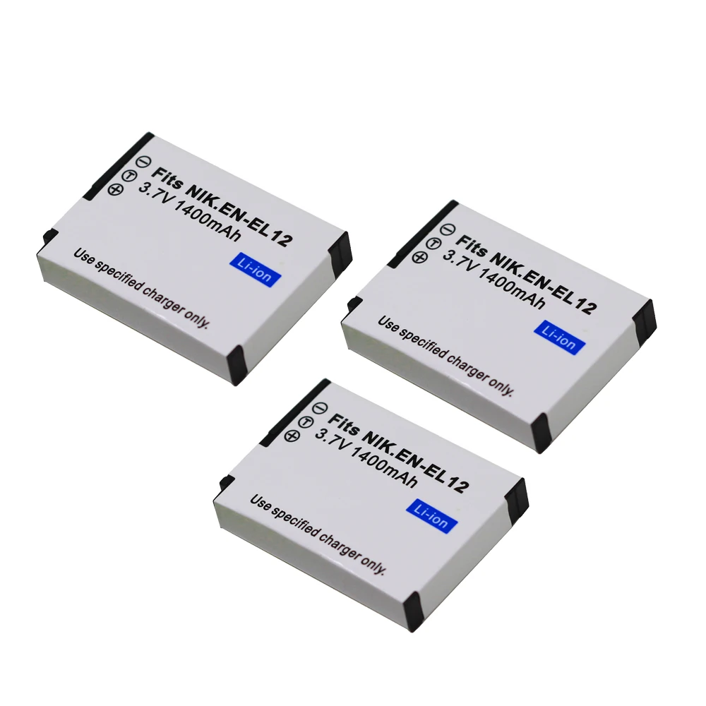 3x EN-EL12 EN EL12 Камера Батарея для Nikon Coolpix A900 AW130 AW120 S9900 S9500 W300 S9700 S9600 S9300 S6000 S8200 s8100 AW110