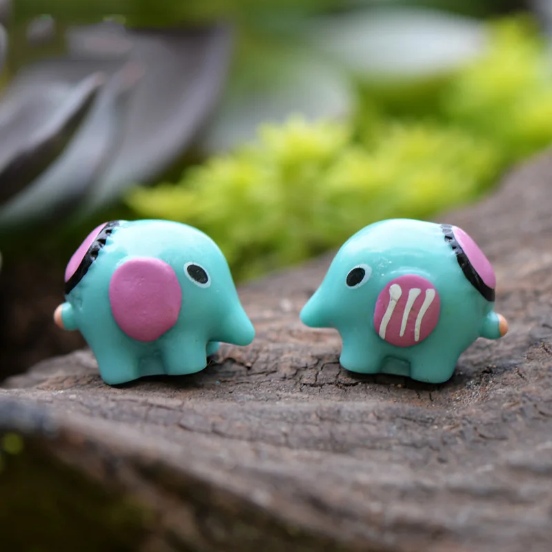 BAIUFOR 2 шт./лот Слон Животных Террариум Миниатюра Мини Сад Статуэтки Сказочный