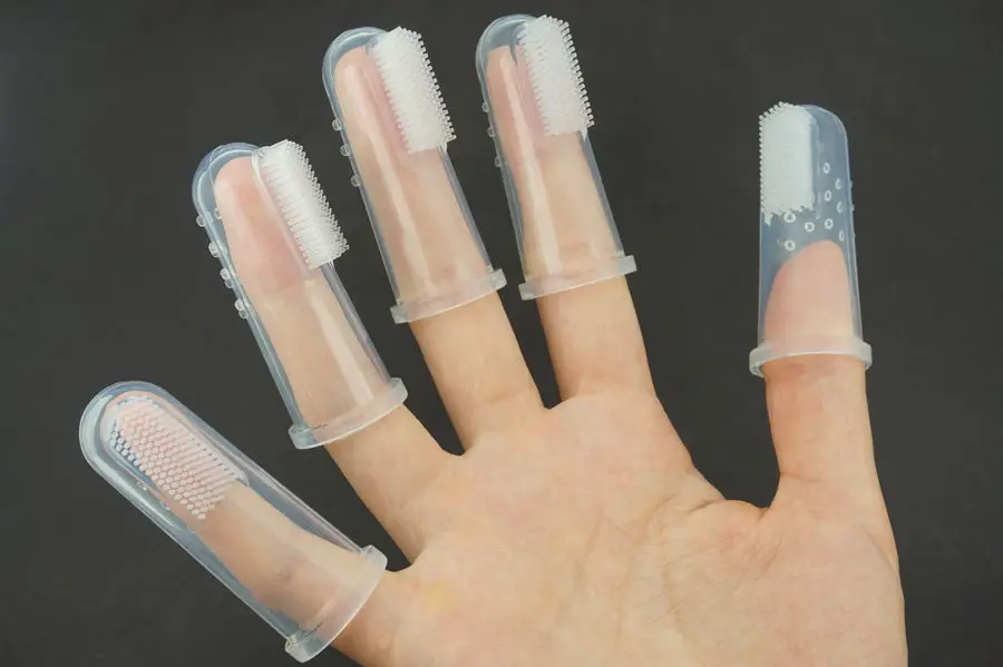 10 шт./лот Silica гелевый мягкий чехол с палец зубная щетка для полости рта ребенка