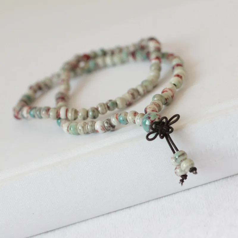 Женский браслет в этническом стиле с бусинами Будды 6 мм | Украшения и аксессуары