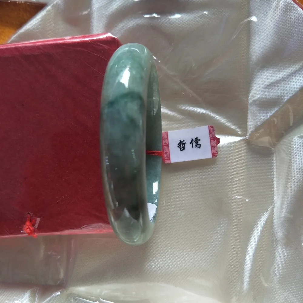 

Gift A Certificate Natural Jadeite Bracelet Carved Green Dual-color 54-62mm Princess Bracelet Jewelry Gift