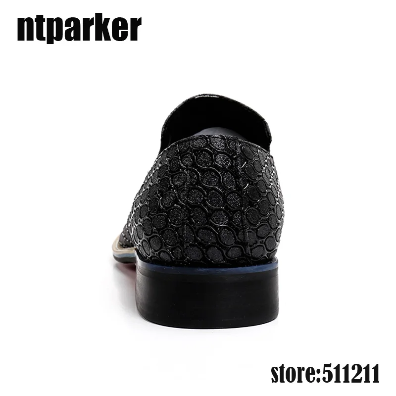 Ntparker Модные мужские кожаные туфли ручной работы высокие деловые Классические с