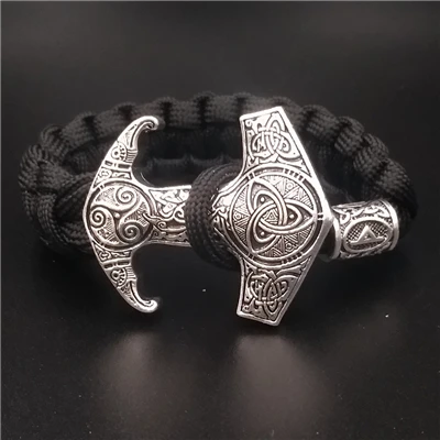 Odin Ворон славянский Коловрат Тор молот Мьёльнир мужские Vikingos Triskele троица Викинг браслет Valknut Vegvisir руны ювелирные изделия - Окраска металла: 11