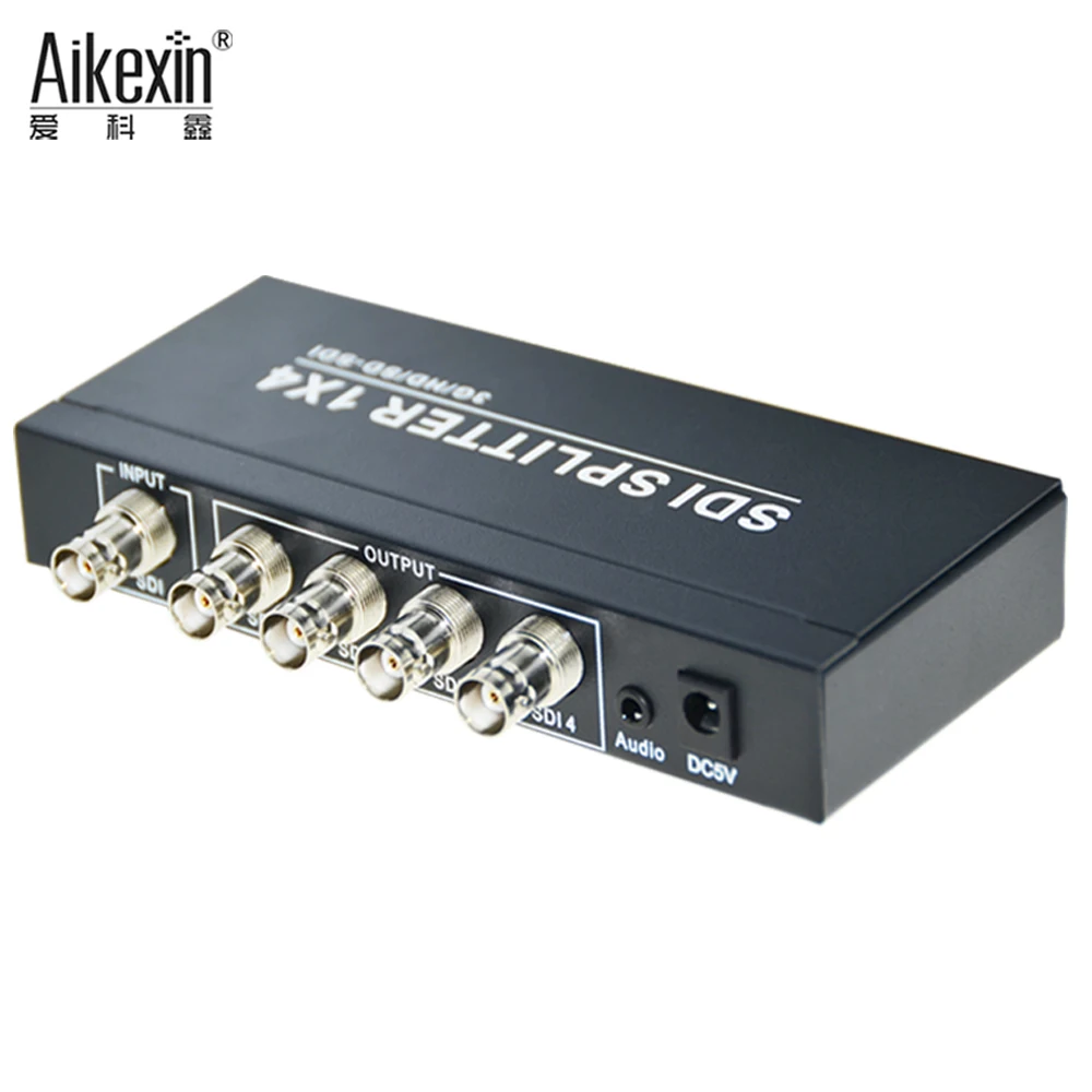 Aikexin SDI сплиттер 1x4 с 3,5 мм Aux Jack 4 порта SDI сплиттер 1 вход 4 выхода HD SDI конвертер Поддержка 1080p для камеры