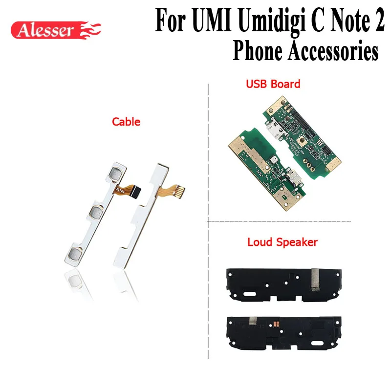 Alesser для UMI Umidigi C Note 2 Кнопка питания Клавиша громкости гибкий кабель USB разъем