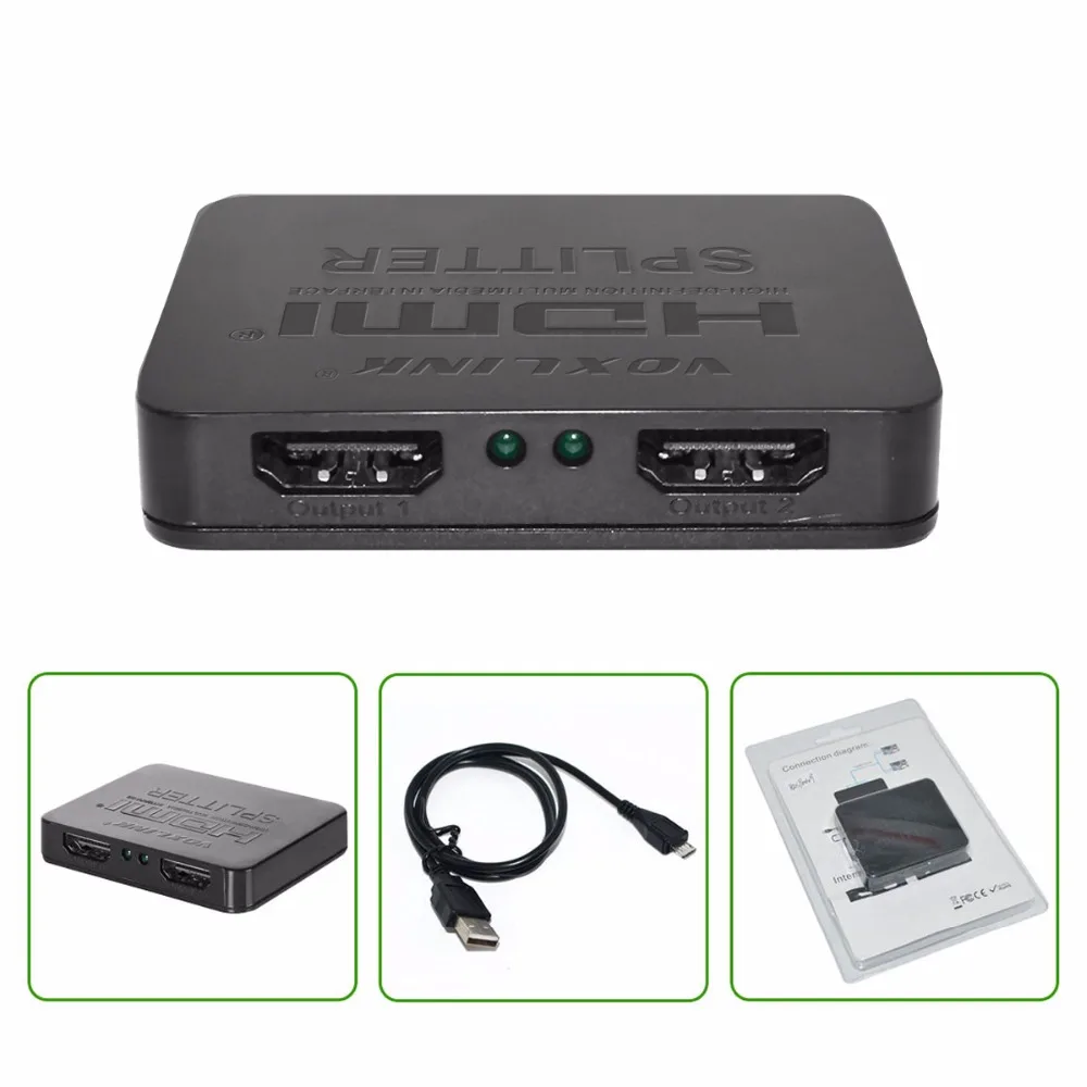 1080 P 3D Mini 2 Порты и разъёмы HDMI Splitter Switcher 1x2 1 в из распределитель hdmi сплиттер для HDTV PS3