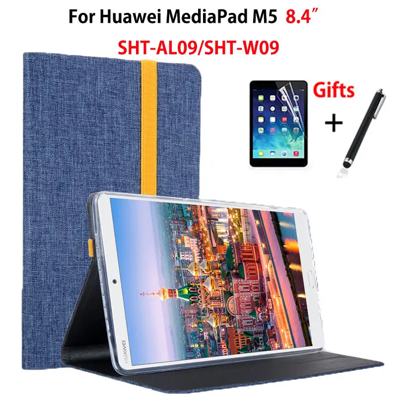 Силиконовый + тканевый чехол из искусственной кожи для Huawei MediaPad M5 8 4 SHT AL09 W09