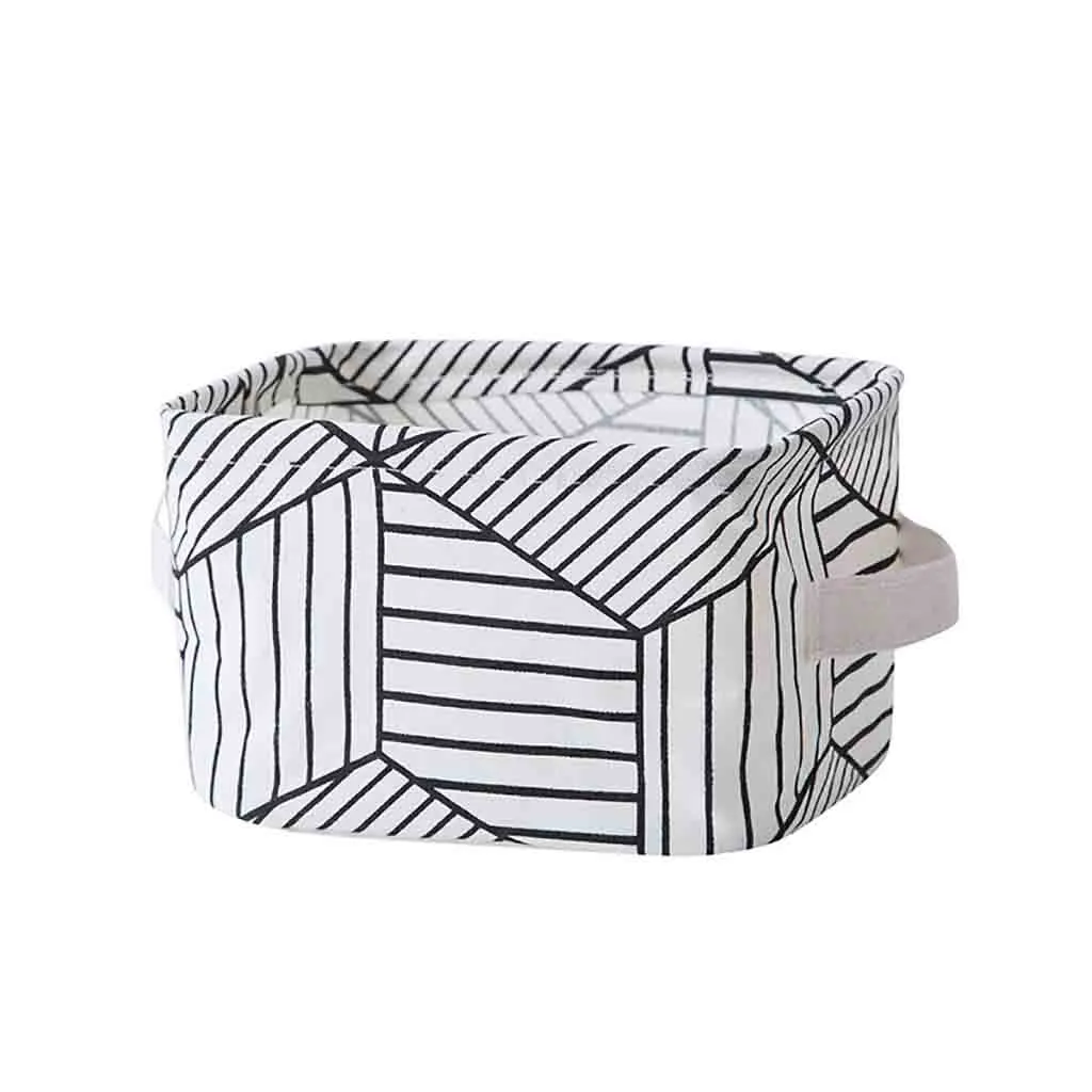 A Desktop Storage Basket Toy Storage Cosmetic Home Fabric Ornaments Linen Box Book Organizer Stationery Container - Цвет: A