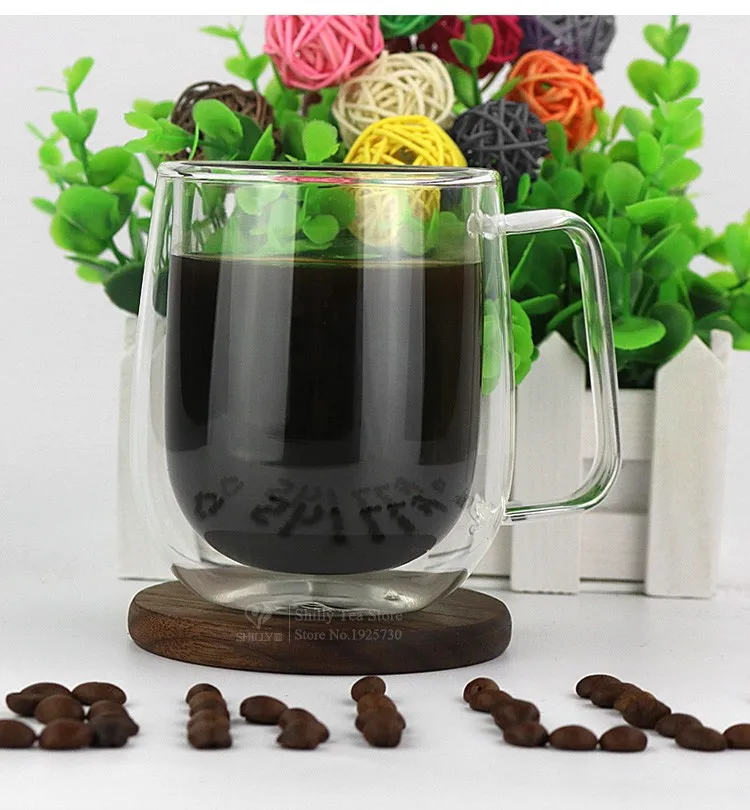 Shillytea 250 мл ручной работы здоровые кофейные чашки с двойными стенками Термостойкие чашки термоизолированные креативные
