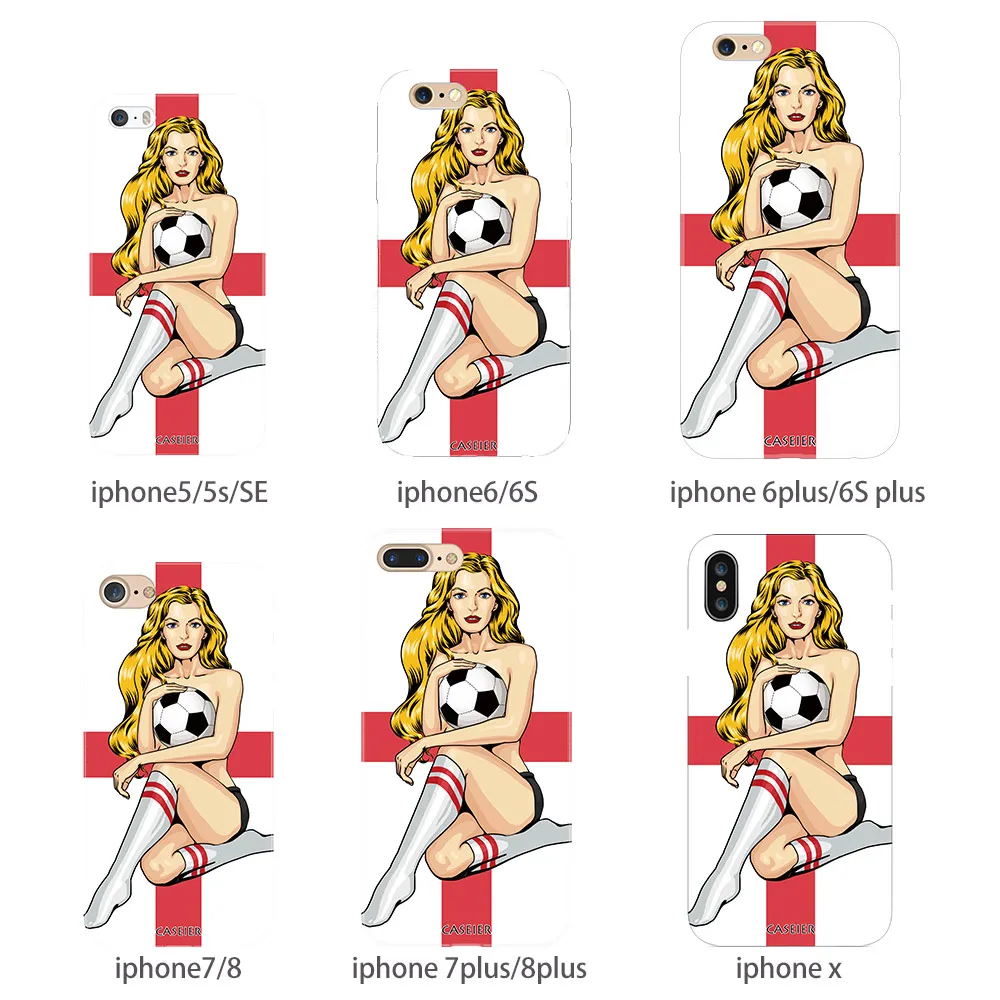 CASEIER 2018 футбольный чехол для телефона iPhone 7 Мягкий силиконовый 6 6s 8 Plus X Англия