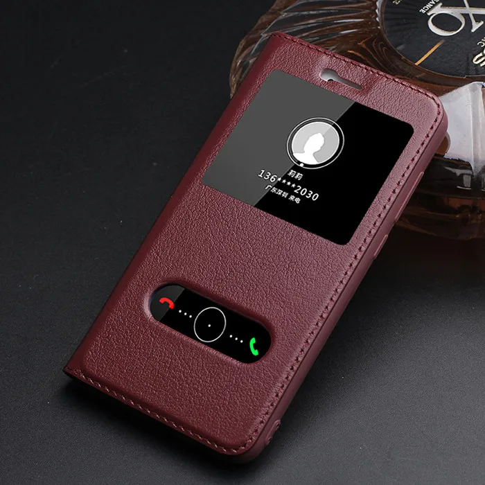 honor8lite wine red Чехол-книжка из натуральной кожи для huawei honor 8 lite, чехол с окошком, задняя крышка 8 lite, чехлы для телефонов, роскошный фирменный дизайн - Цвет: honor8lite wine red