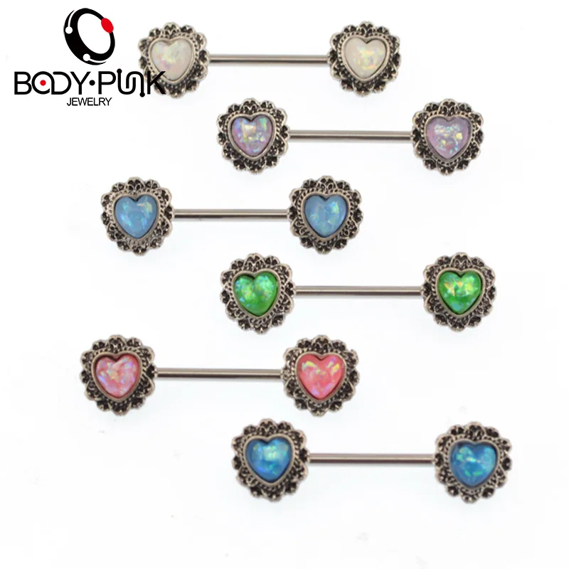 Пирсинг для сосков 6 цветов 14 г|industrial barbell|14g industrial barbellnipple shield |