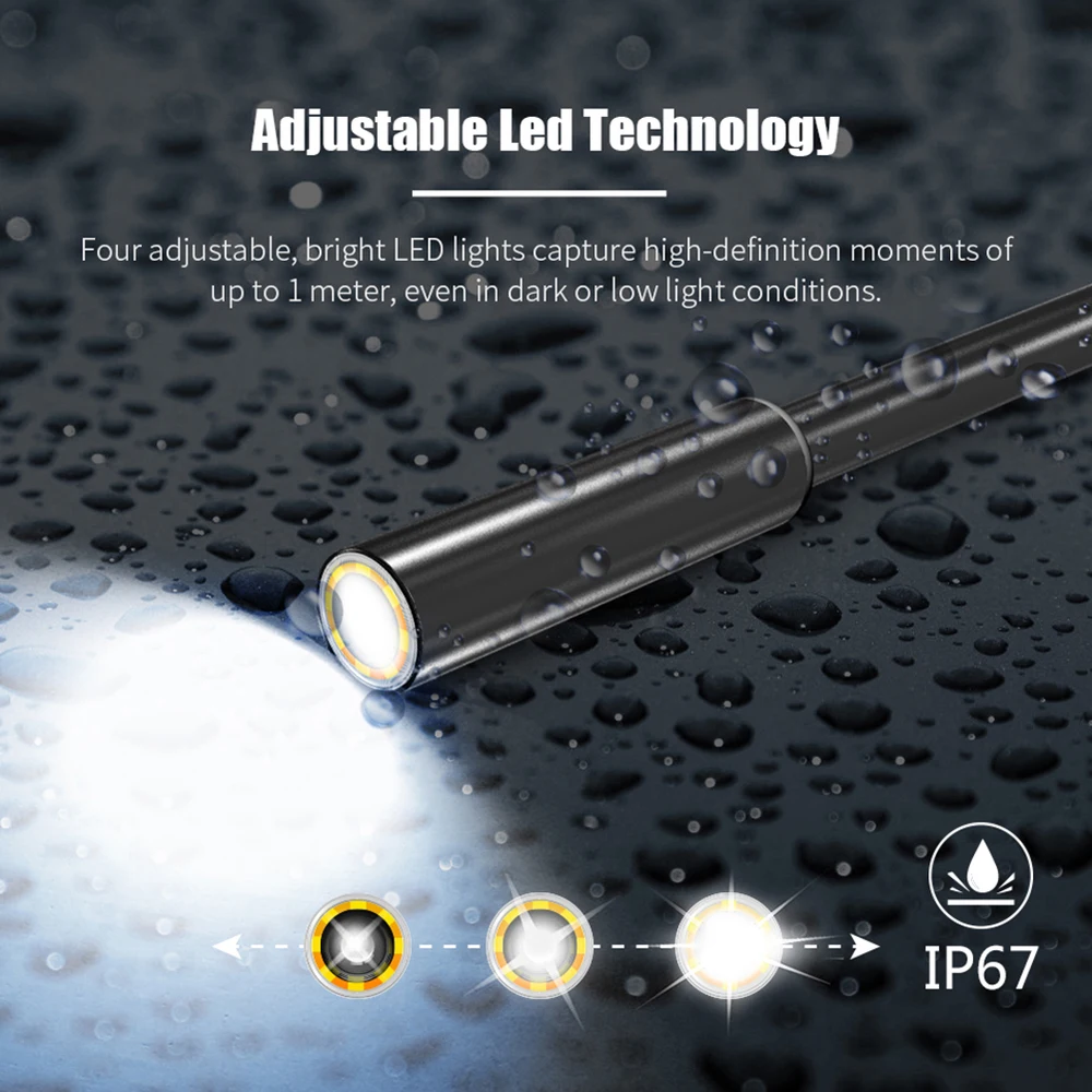 

2.4 inch Industrial Endoscope Camera 1080P Inspection Camera for Auto Repair Tool Hard Tube Handheld Car Endoscope