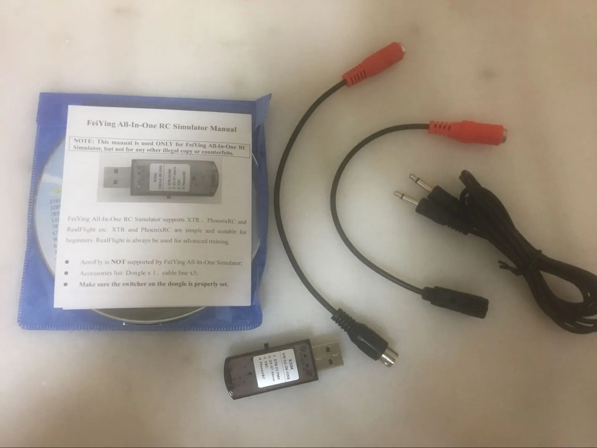 Доставка с номером отслеживания 22 в 1 RC USB симулятор полета кабели поддержка G7 / G6