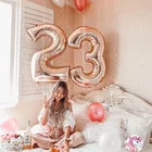 2 шт. 3240 ''большой Размеры  23 лет воздушный гель воздушные шары из розового золота взрослых День рождения Свадьба Декор balaos расходные материалы