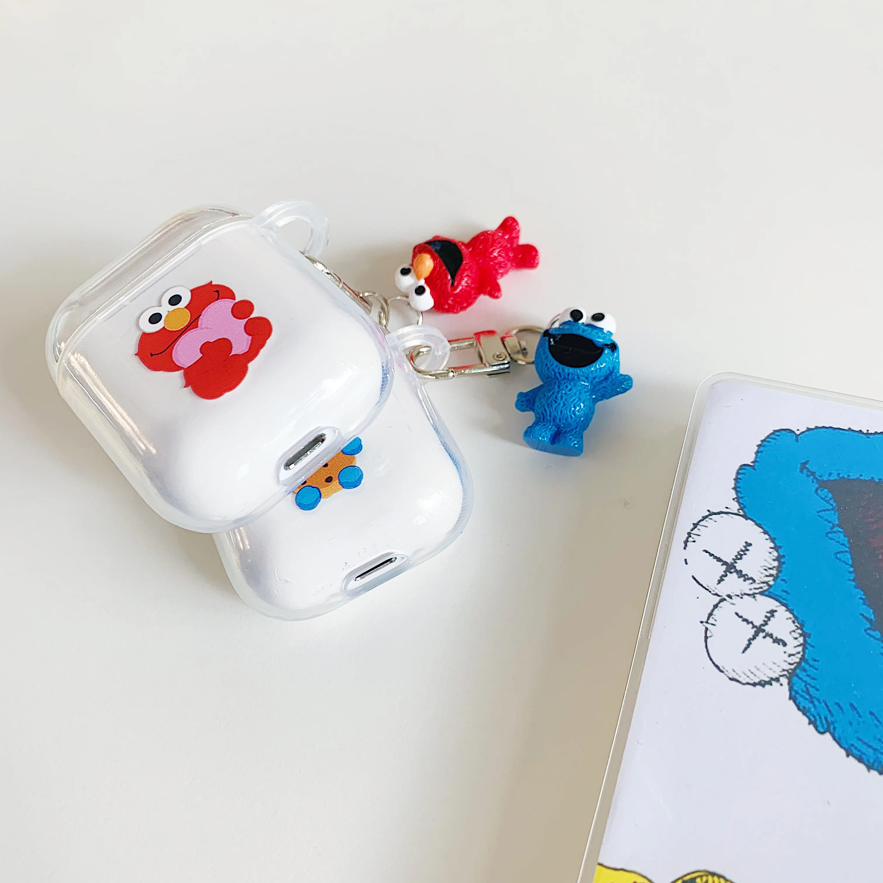 Улица Сезам Элмо печенья кукла кулон мультфильм беспроводной Bluetooth наушники