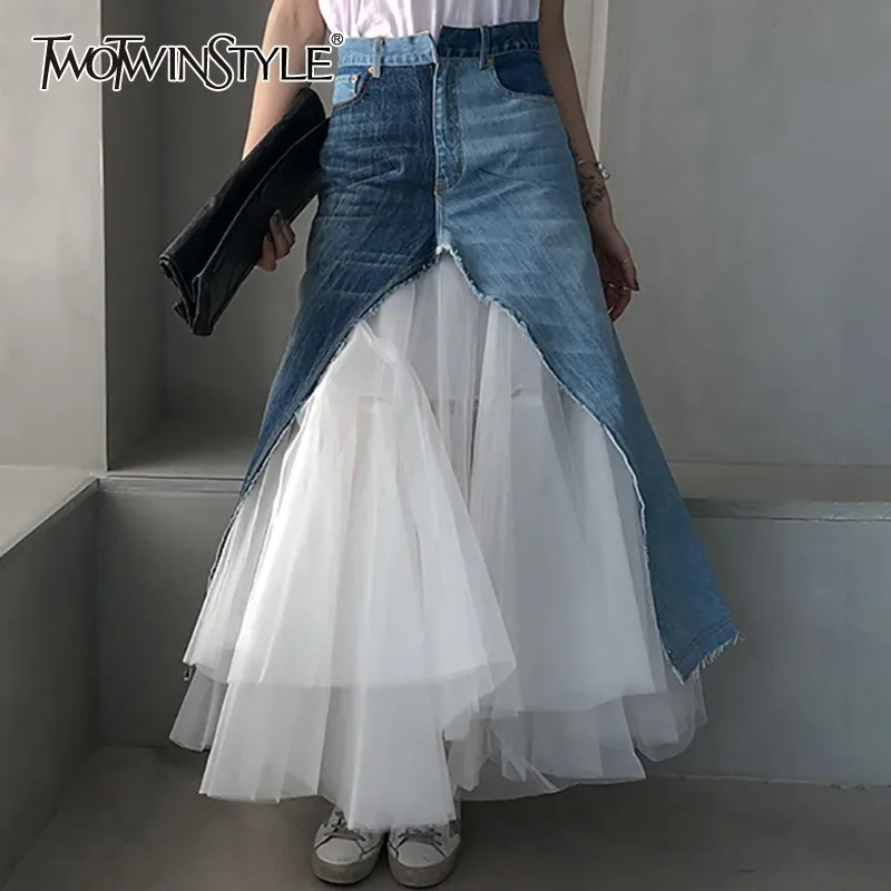 Женская сетчатая юбка TWOTWINSTYLE весенняя повседневная обтягивающая с высокой