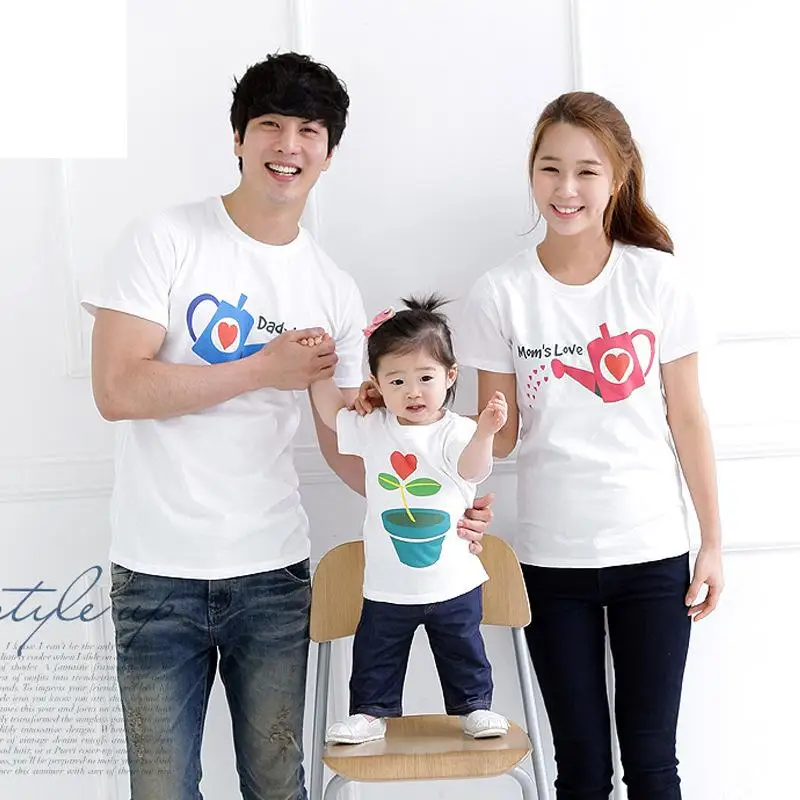 

family matching clothes summer kids tshirts children's clothing beach lovers short sleeve T-shirt full of home improvement