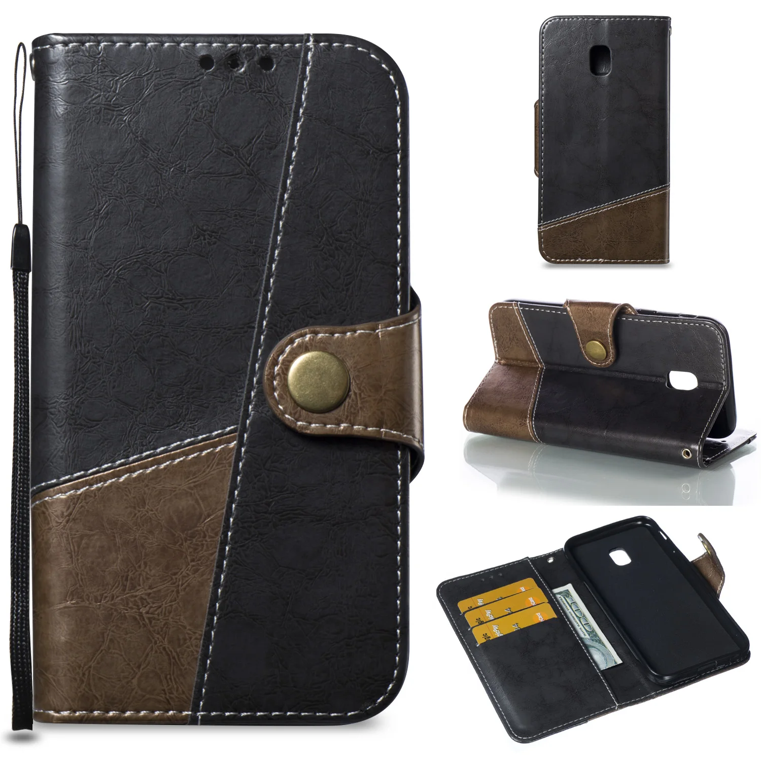 Fundas Coque для Samsung Samsun J7 J5 J3 2017 чехол-Бумажник телефона чехол из крокодиловой кожи с