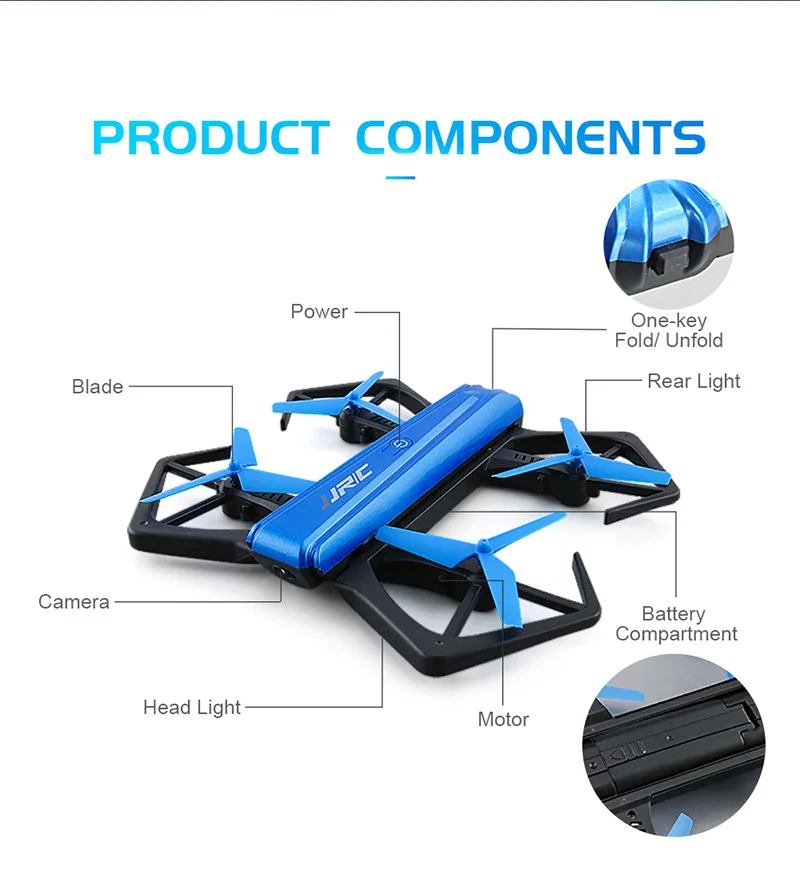 JJRC H43WH H43 селфи Wi-Fi FPV RC Дрон с 720P HD камерой удержание высоты Безголовый режим складной рычаг RC Квадрокоптер