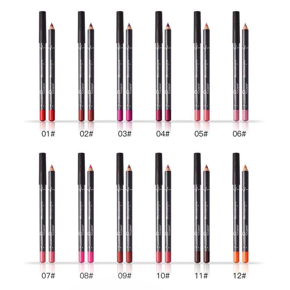 Новый 12 видов цветов Красота Professional Lip liner Водонепроницаемый длительный контур