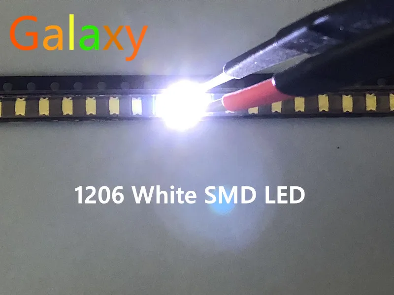 SMD 1206 белый светодиод smd Led холодный супер яркий светодиодный диодный свет 5000 8000k 200