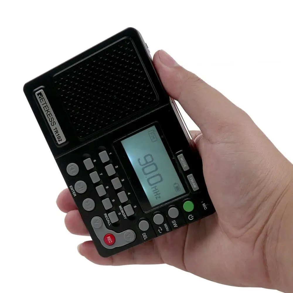 Портативный радиоприемник Retekess TR102 FM/AM/SW с мировым диапазоном mp3 плеер