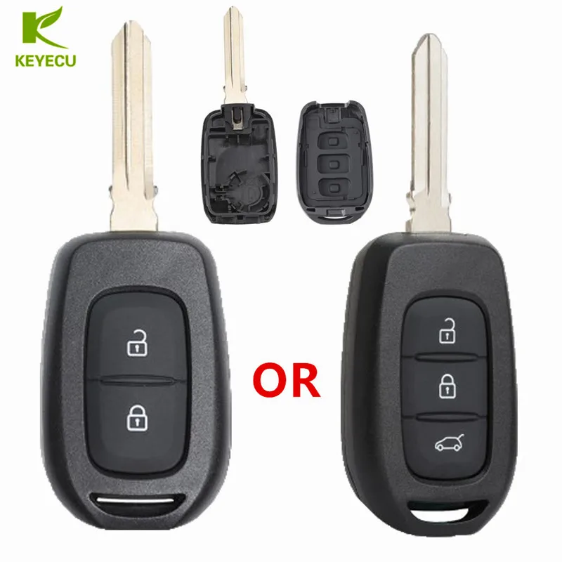 KEYECU Замена дистанционного ключа корпус на брелок 2/3 кнопка для Renault Duster Trafic Clio4