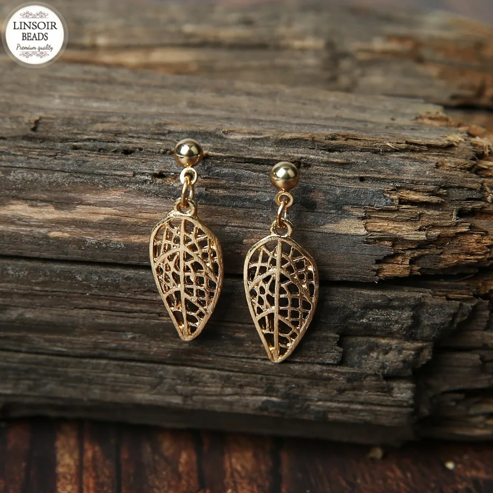 Linsoir Boho в виде ажурных листьев серьги набор для женщин ювелирное изделие девочек