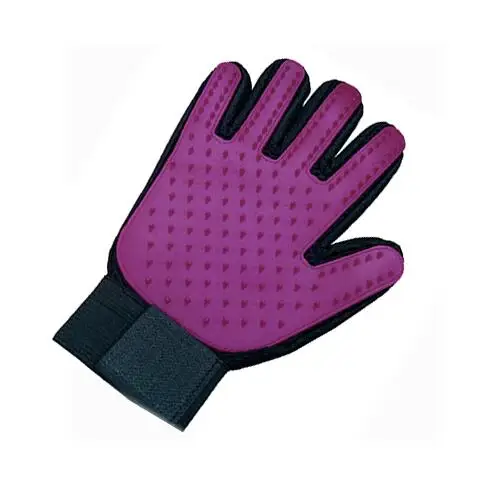 purple Anpro щетка для ухода за кошками и питомцами, перчатки для эффективной чистки спины, Массажная щетка для животных, для купания, для удаления волос, расчески для кошек и собак - Цвет: purple