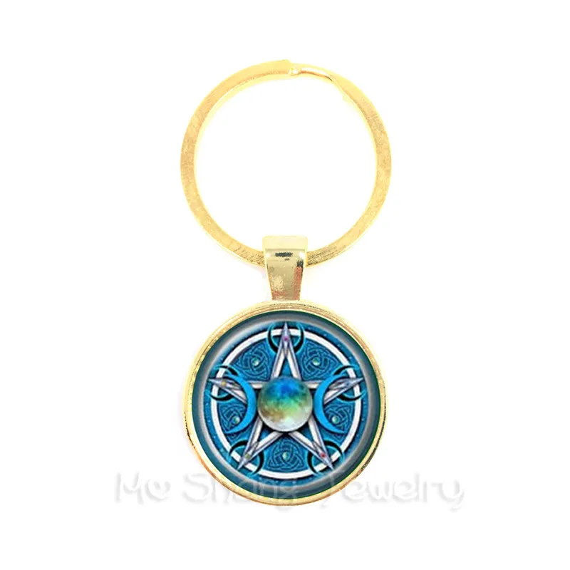 Wholesale!!! Celttic Pentagram Pentacle Star Moon Wicca Charms Keyring Keep Talisman And Treatment Of Injury Gift | Украшения и