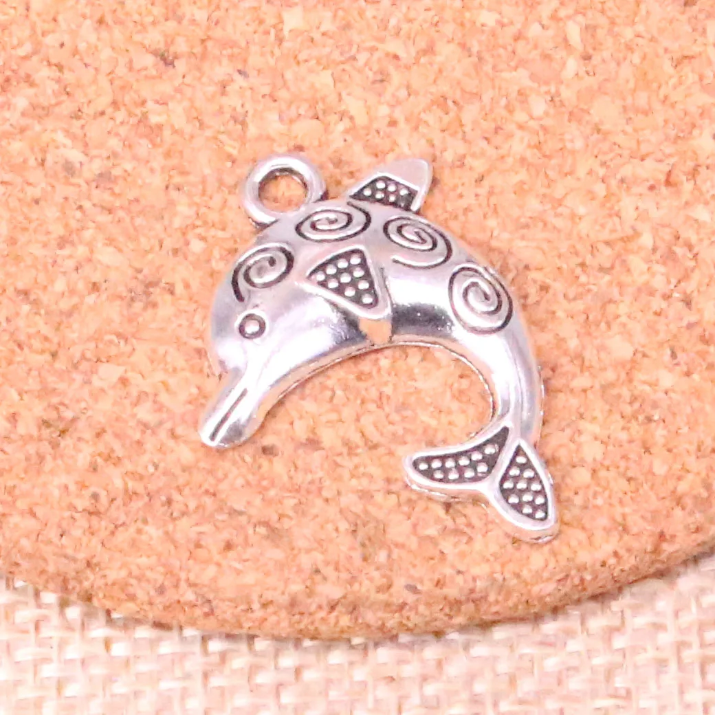 15pcs Charms dolphin Antique Silver Plated Pendants Fit Jewelry Making Findings Accessories 24*30mm | Украшения и аксессуары